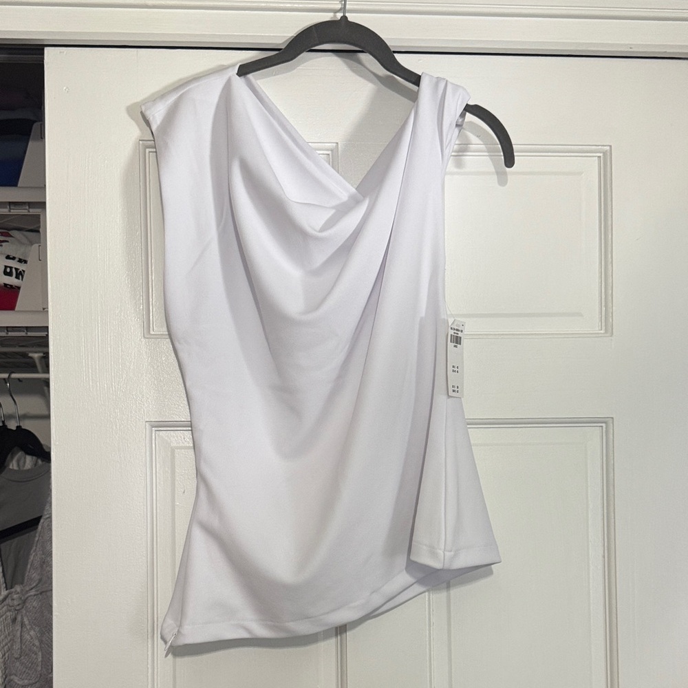 Abercrombie & Fitch White Draped Tank Top